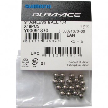 Шарик для подшипника SHIMANO, нержавеющая сталь, 1/4", 18 шт